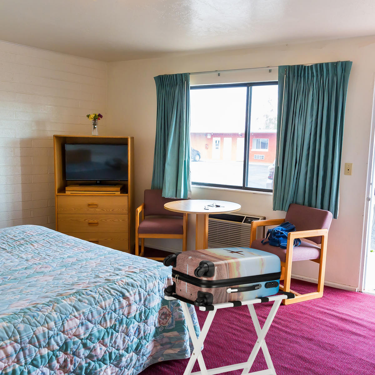 KOFFERSTÄNDER - Weiß, Holz/Kunststoff (58/53.5/36.5cm) - Relaxdays