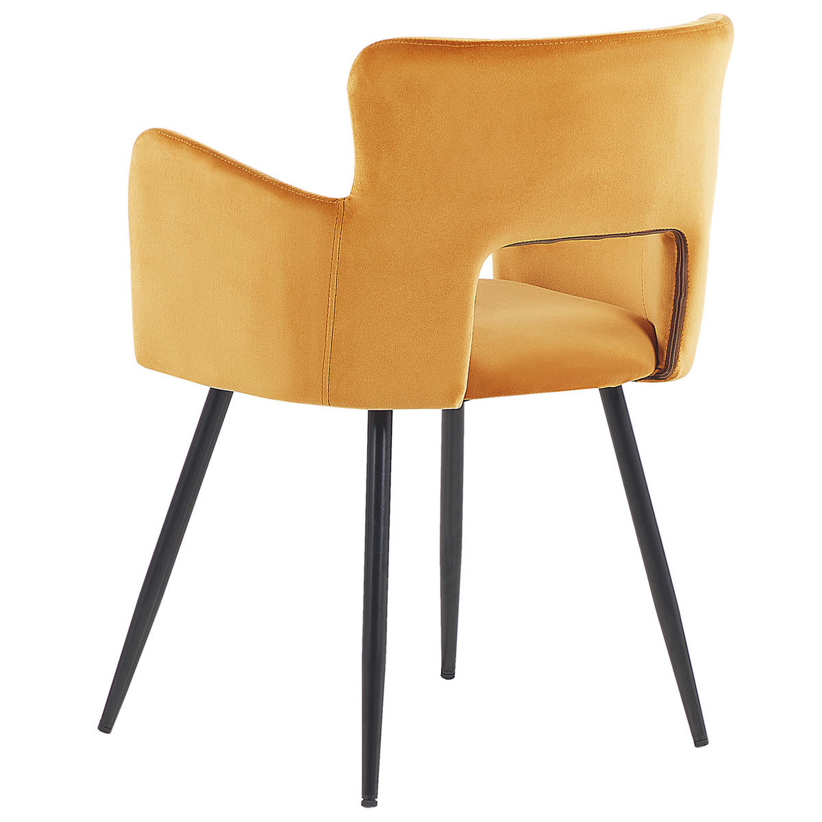 ESSZIMMERSTUHL 2er-Set Samtstoff Orange Sanilac - Orange, Textil/Metall (52/75/44cm) - Beliani