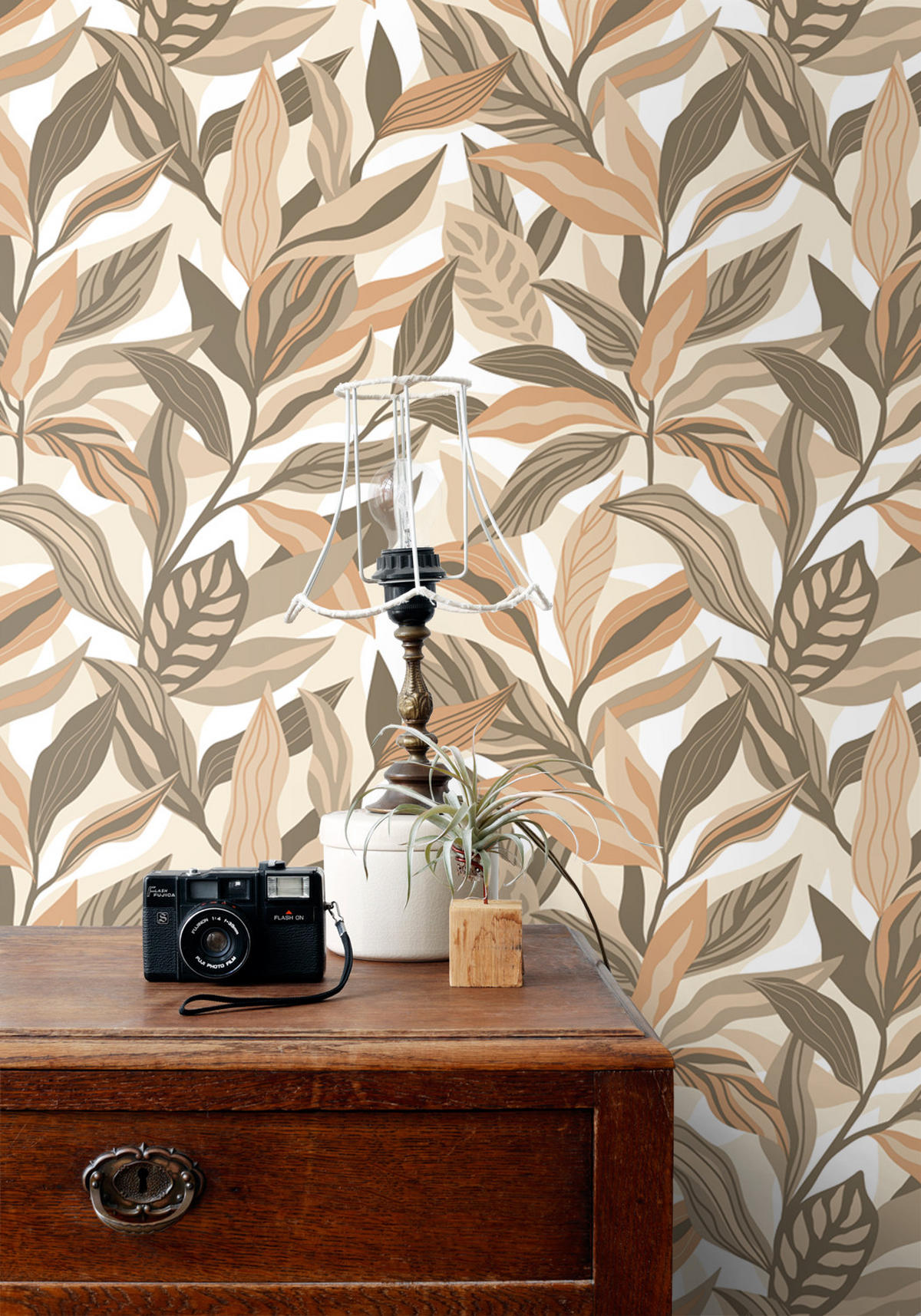 TAPETE tropische Blätter 50 x 900 cm - Braun, Papier (50/900cm) - ESTAhome