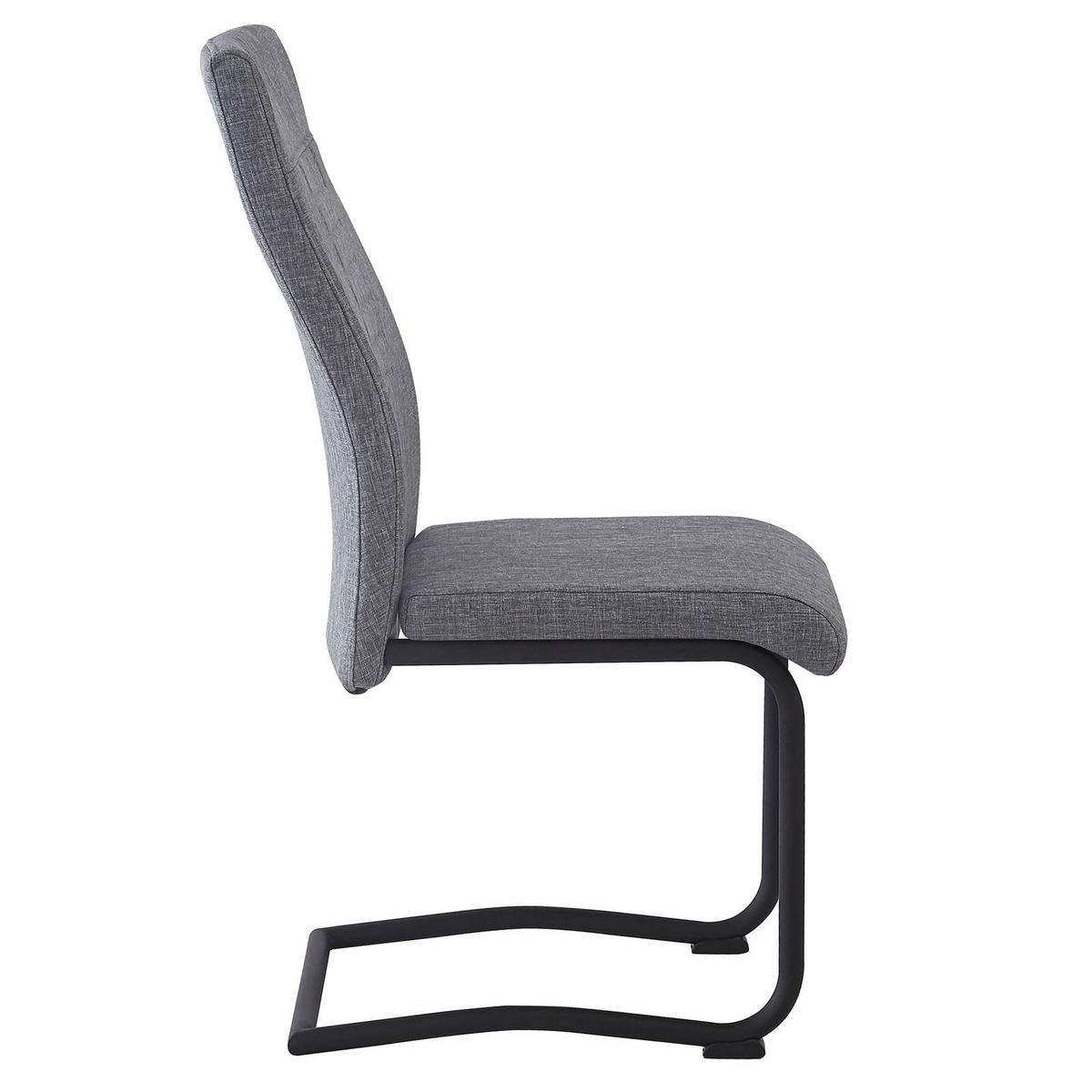 ESSZIMMERSTUHL ALBA 4ER-SET - Schwarz/Grau, Textil (43/98/60cm) - CARO-Möbel