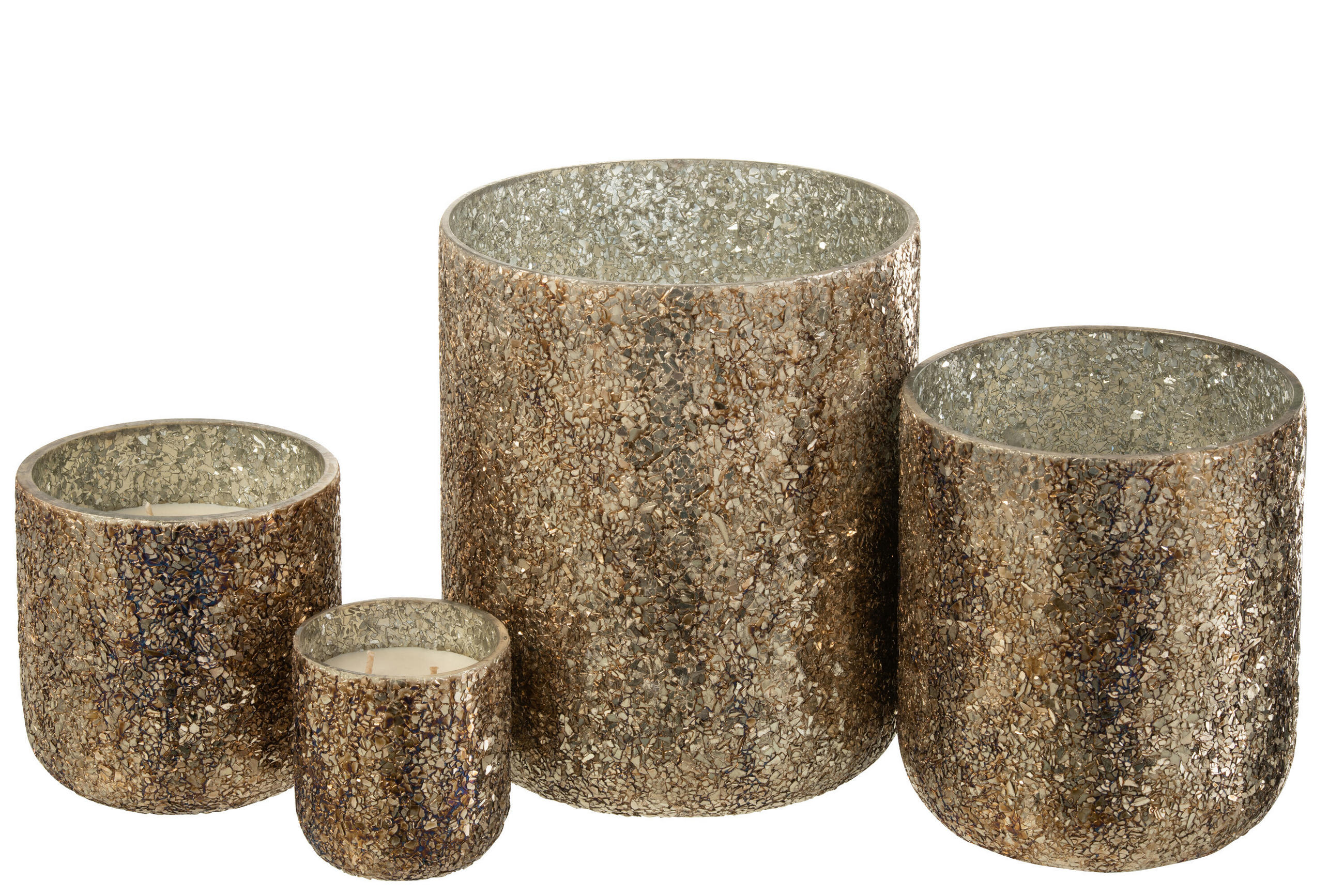 DUFTKERZE LUXURIA - Bronze - XL - 120 Std. - Bronzefarben, Paraffin (20/25cm) - J-Line