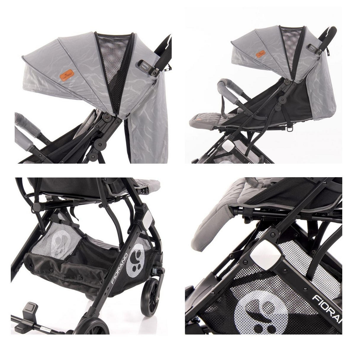 KINDERWAGEN Fiorano faltbar grau Ablagekorb, Frontbügel abnehmbar, Bremse - Grau, Metall (85/51/107cm) - Lorelli