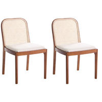 ESSZIMMERSTUHL 2er-Set Stoff Braun/Beige Edina - Beige, Textil (50/80/54cm) - Beliani