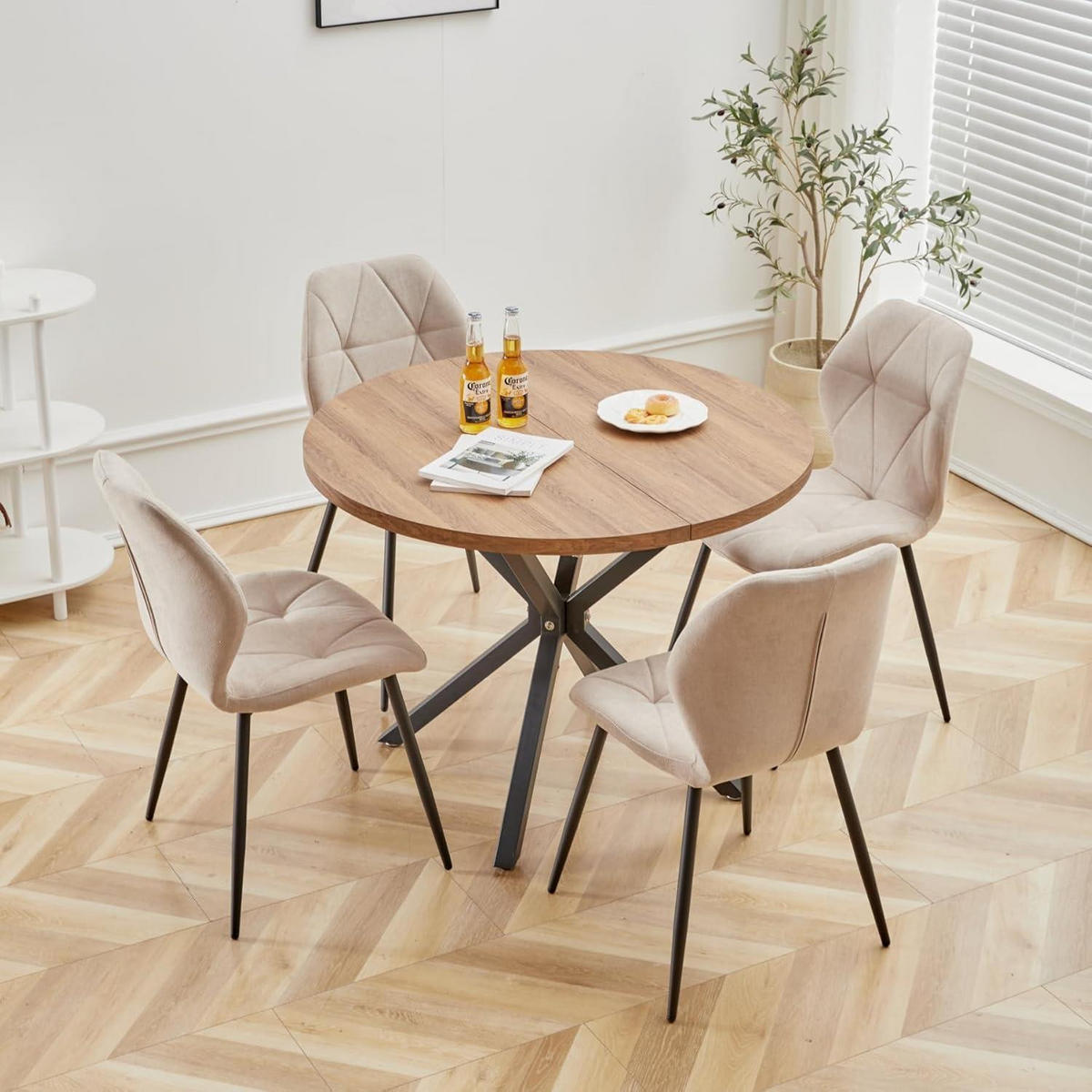 ESSZIMMERSTUHL 6er-Set Leinen Beige - Beige, Textil (43/86/47.5cm)
