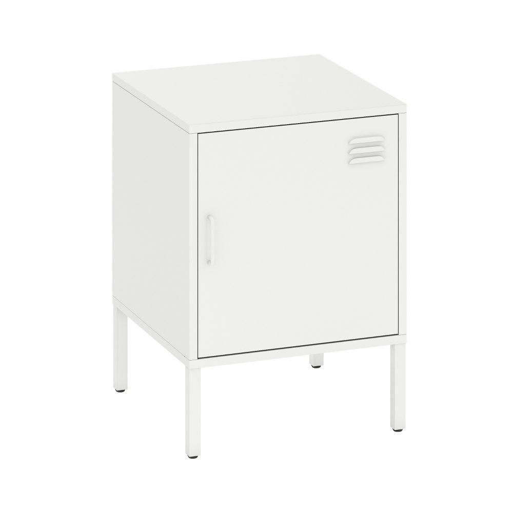 NACHTISCH STAHL WEISS, VERSTELLBARES REGAL, MULTIROOM - Weiß, Holzwerkstoff (40/56/40cm)