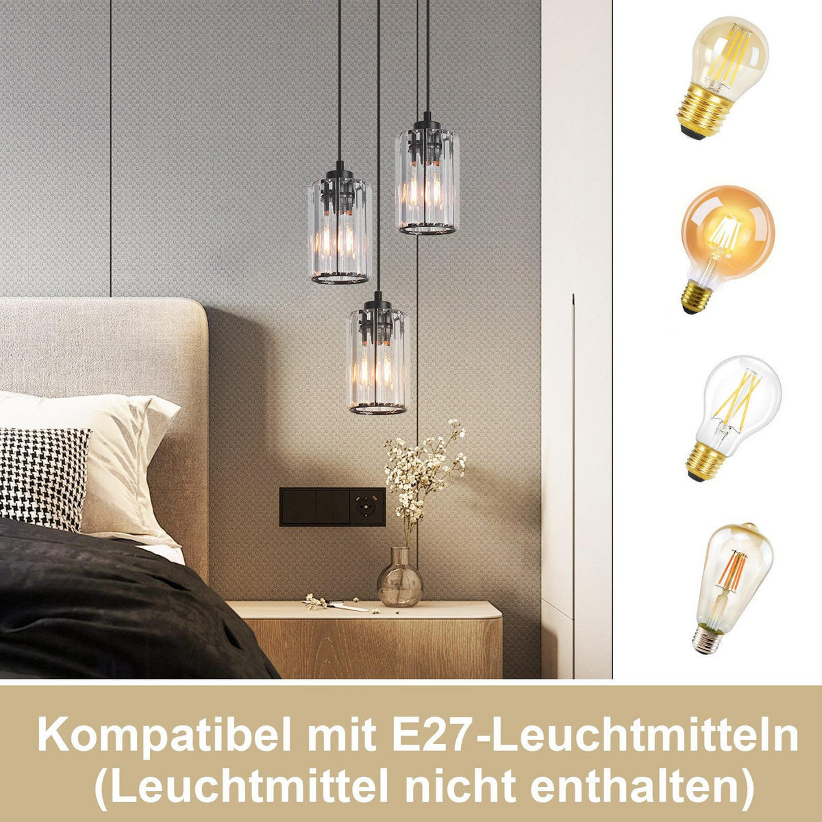 HÄNGELEUCHTE Marquardt 20/20/140 cm - Schwarz, Metall (20/20/140cm) - Nettlife
