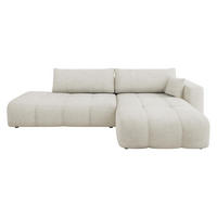 ECKSOFA Furyn O Boucle, Seite: Rechts - Schwarz/Naturfarben, Holzwerkstoff/Kunststoff (262/145cm) - MIRJAN24