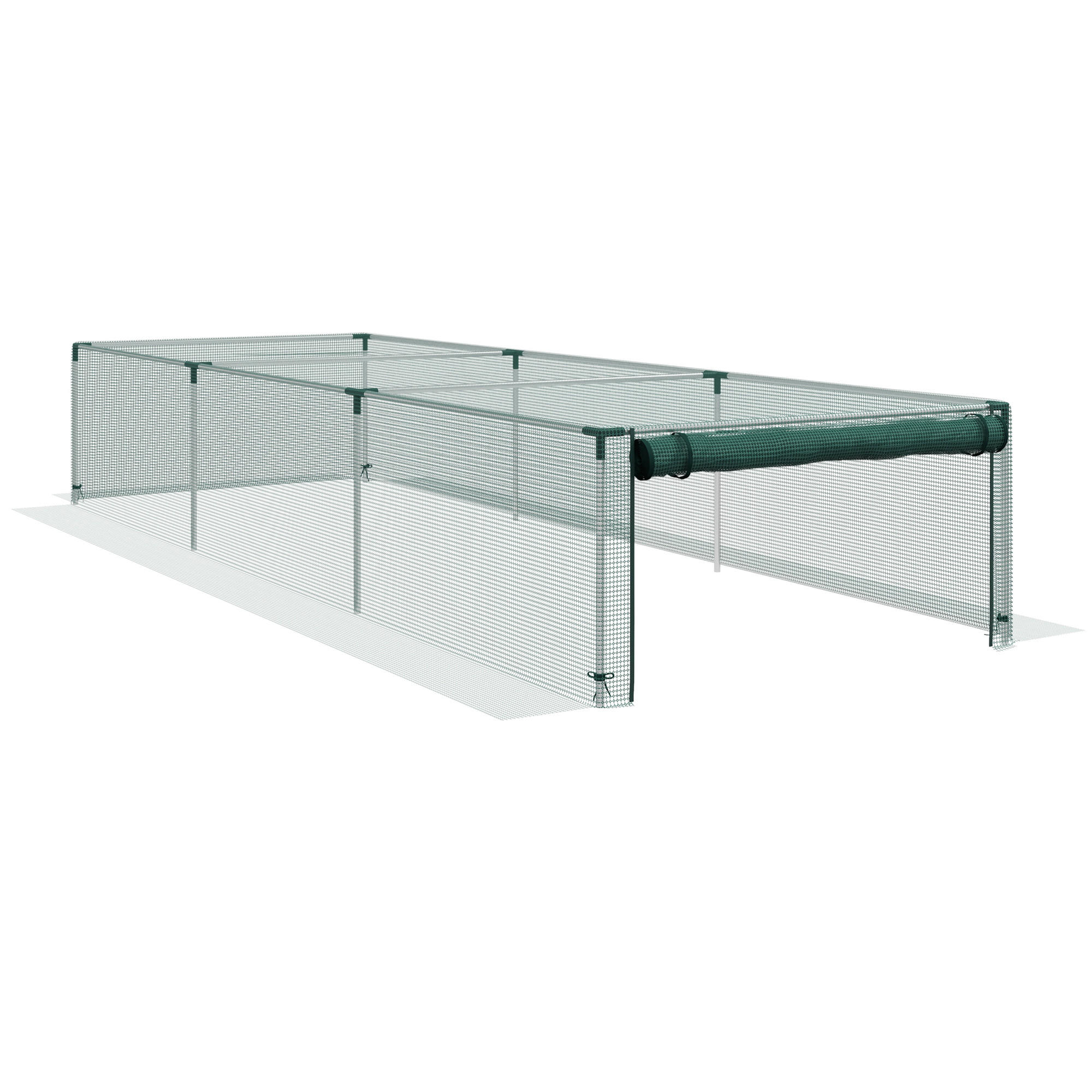 PFLANZENSCHUTZZELT mit Reißverschlusstür, für Garten, Balkon, Stahl, Grün - Grün, Metall (373/62.5/125cm) - Outsunny