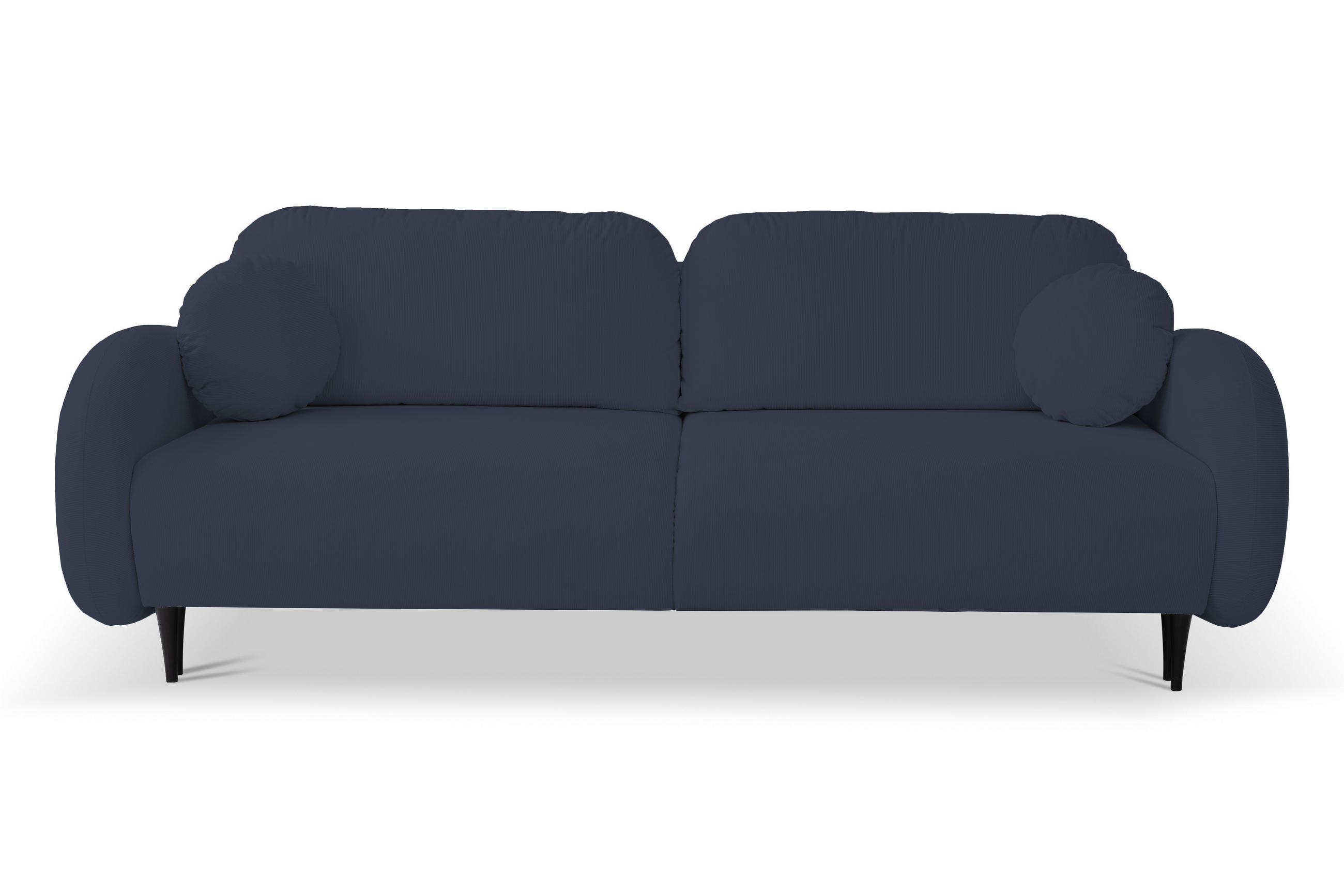 SOFA SOFT RunAgin Mit Schlaffunktion Und Bettkasten, PUR-Schaum, Schwarze Kunststofffüße, lose Rückenkissen, freistehend, 232x109x95 cm Blue - Blau, Holz/Textil (232/95/109cm) - DomoHome