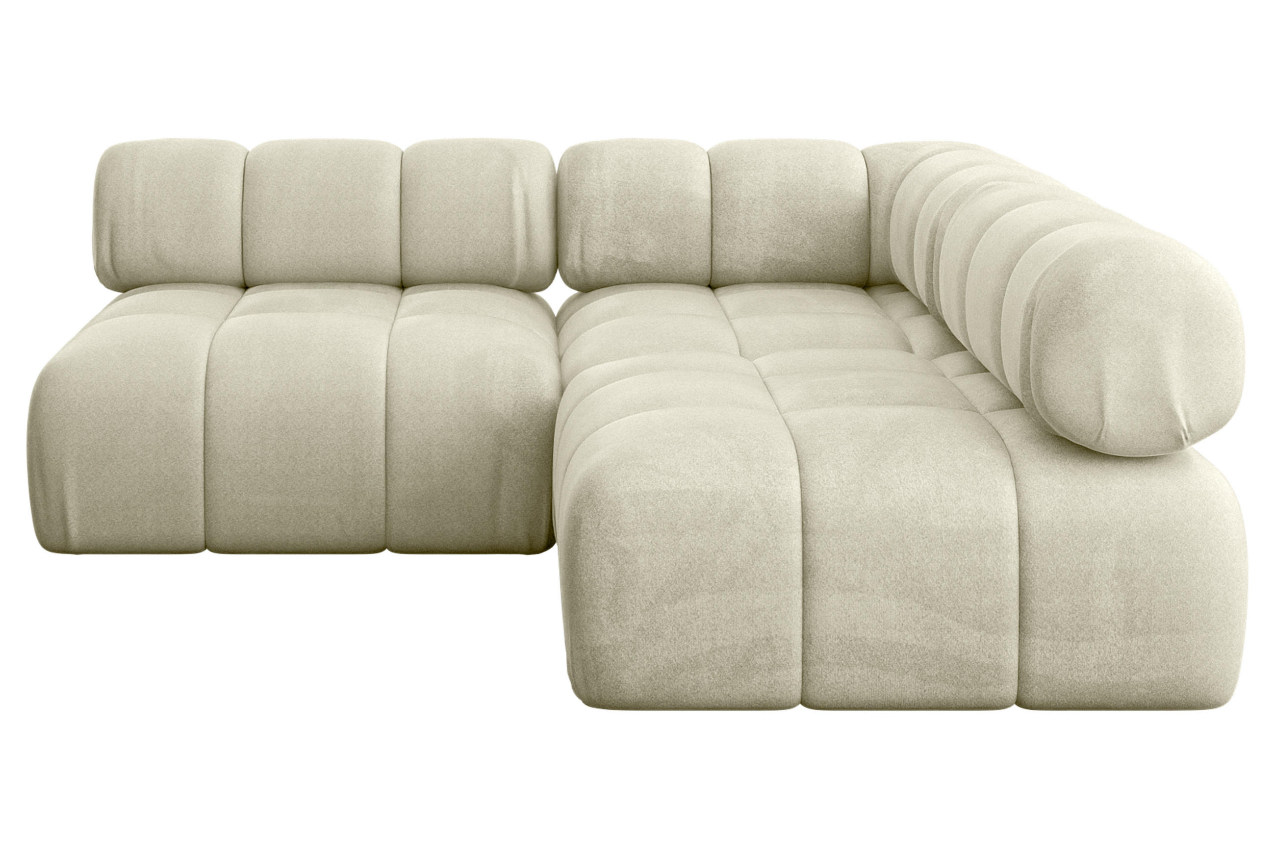 ECKSOFA modulares Sofa Samaro-L1 - 190x190x70 cm Beige Velours - Beige, Holzwerkstoff/Textil (190/190cm) - ALTDECOR