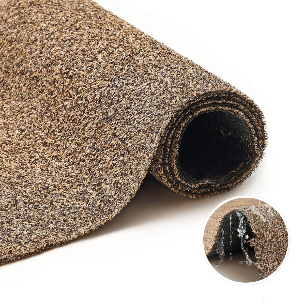 KUNSTRASEN Canyoo Braun 6 mm – Rasenteppich, UV-beständig, wetterfest für Terrasse & Garten 400/200 cm - Braun, Textil (400/200cm) - Tapiso