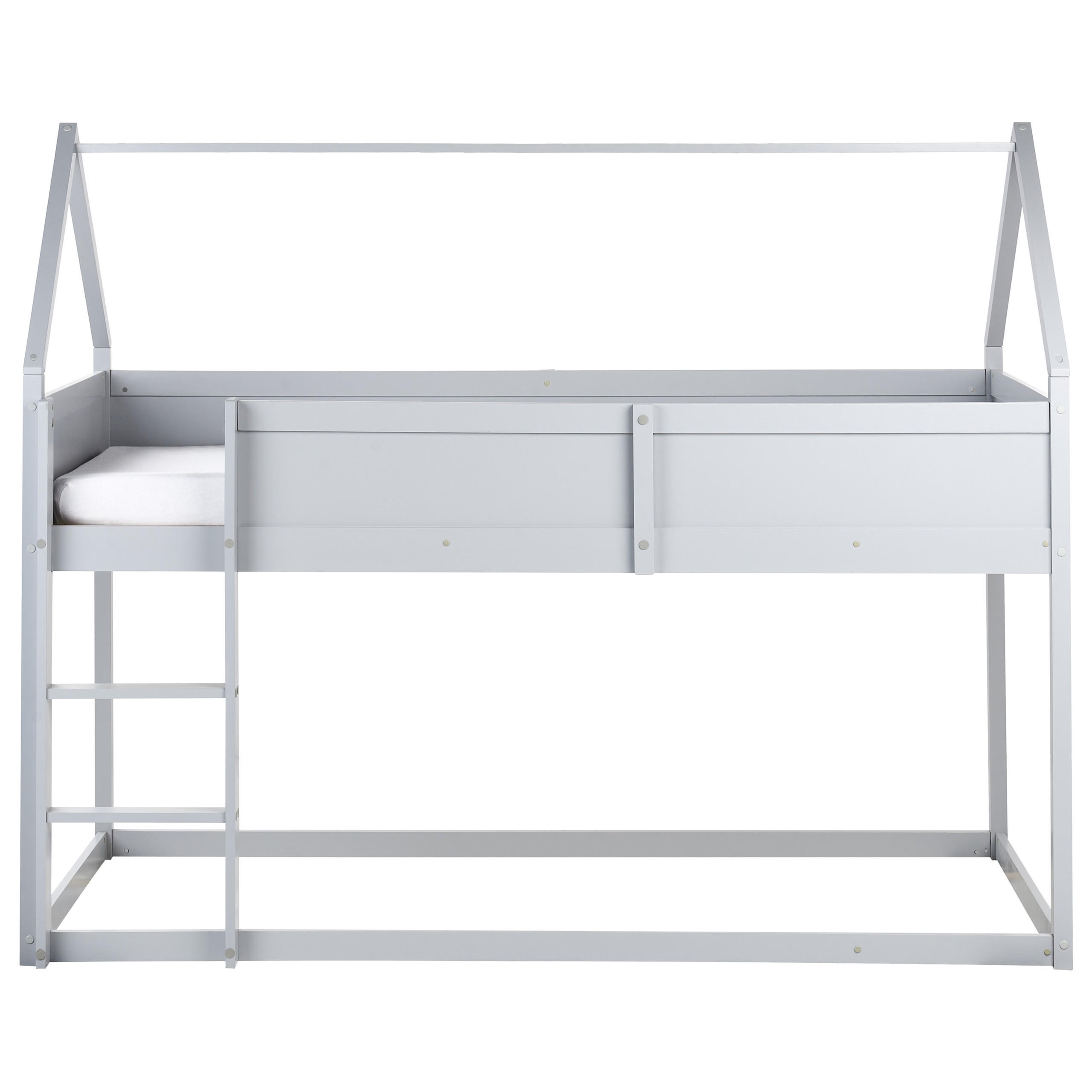 HALBHOCHBETT 90x200 cm Grau Dienne - Grau, Holz (90/200cm) - Beliani