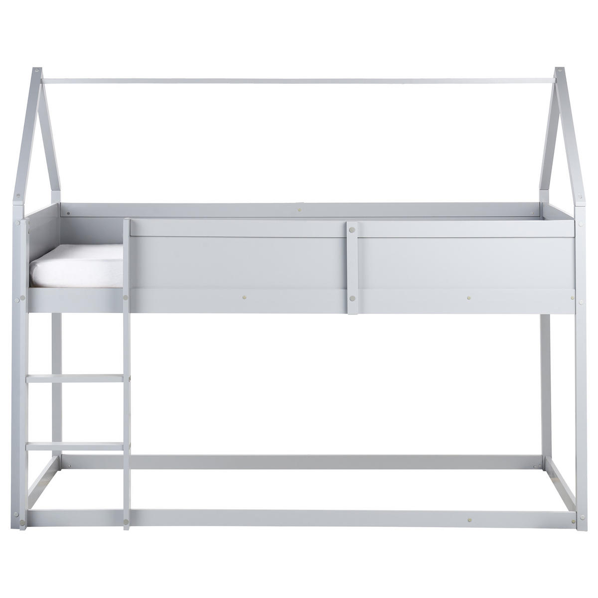 HALBHOCHBETT 90x200 cm Grau Dienne - Grau, Holz (90/200cm) - Beliani
