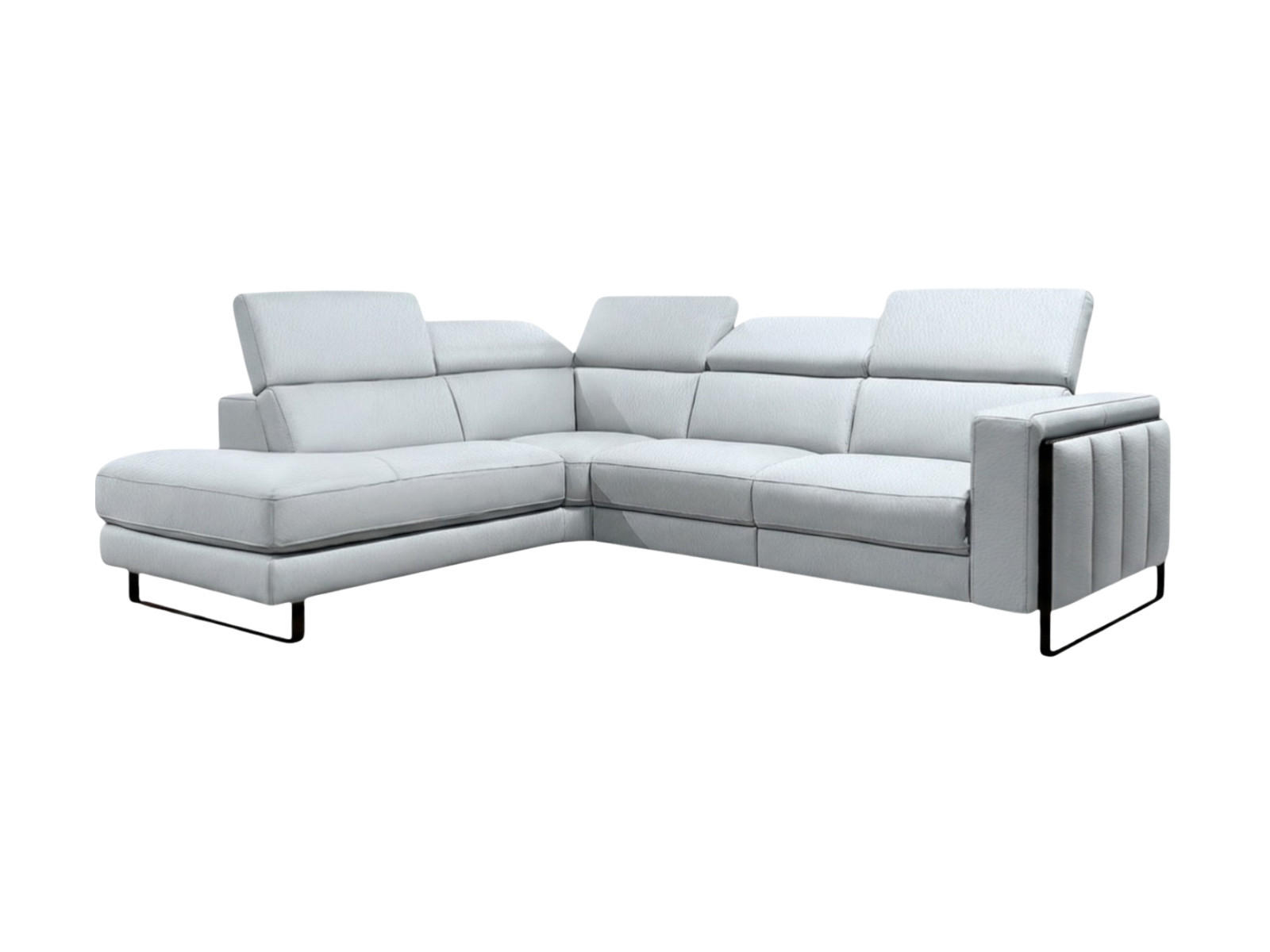 ECKSOFA Marchesi Echtleder Weiß - Weiß, Leder/Metall (220/80/257cm)