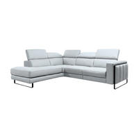 ECKSOFA Marchesi Echtleder Weiß - Weiß, Leder/Metall (220/80/257cm)