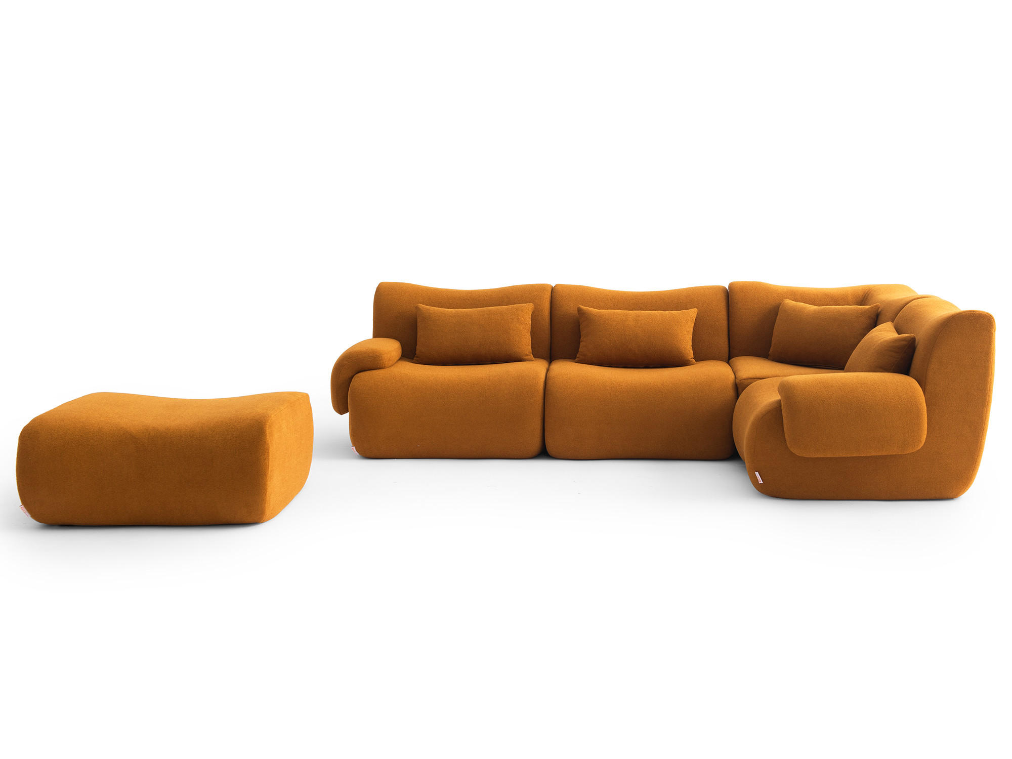 ECKSOFA Bouclé-Stoff Zimtbraun - Hellbraun, Textil (269/190cm) - MILYsofa