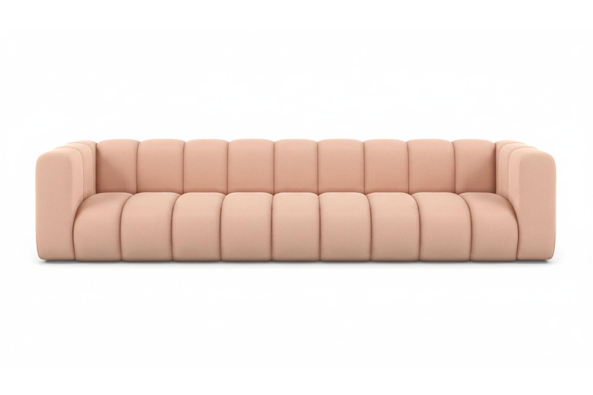COUCH, Fünfsitzer-Sofa Grand, Veloursstoff Salvador, Rosa - Rosa, Holz (314/70/87cm) - Kaiser Möbel