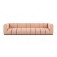 COUCH, Fünfsitzer-Sofa Grand, Veloursstoff Salvador, Rosa - Rosa, Holz (314/70/87cm) - Kaiser Möbel