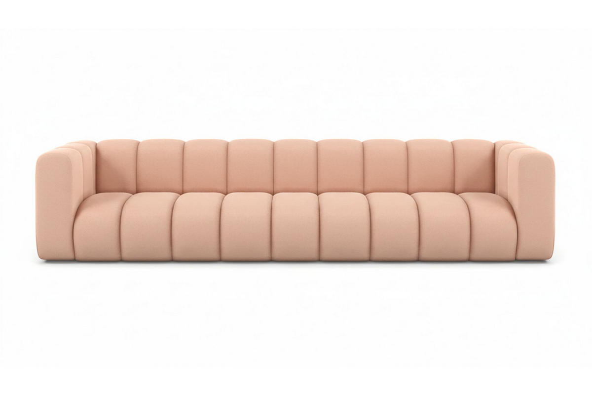 COUCH, Fünfsitzer-Sofa Grand, Veloursstoff Salvador, Rosa - Rosa, Holz (314/70/87cm) - Kaiser Möbel