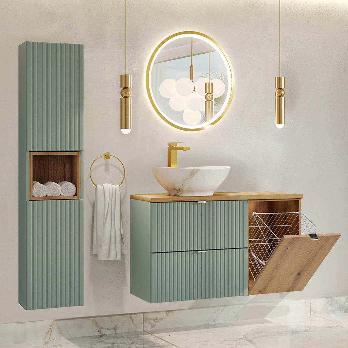 WASCHTISCH 100.4cm Jade Grün - Grün, Holzwerkstoff (100.4/59.5/40cm) - Petits-meubles