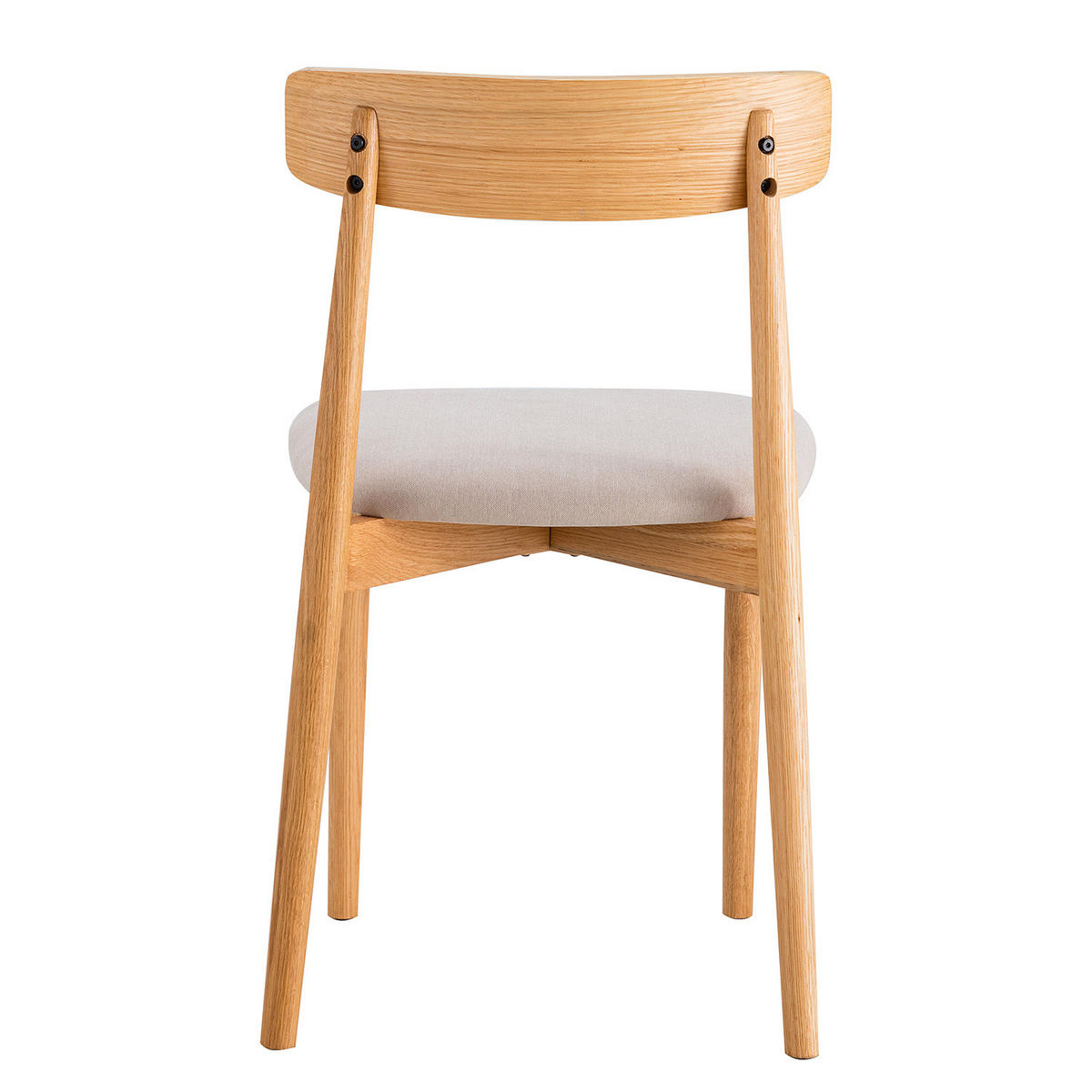 ESSZIMMERSTUHL - Eiche massiv / Webstoff, 2er-Set - Eichefarben/Beige, Textil (47/78/51cm) - home24