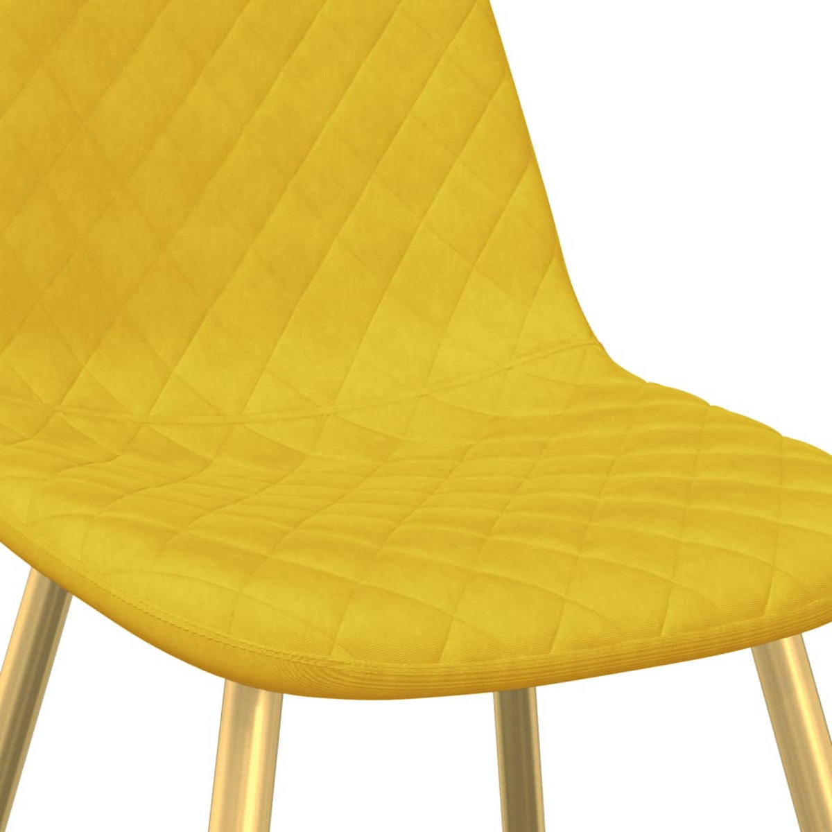 ESSZIMMERSTÜHLE 4 Stk. Senfgelb Samt 45*53.5*83cm - Gelb, Metall (45/83/53.5cm) - ZMH