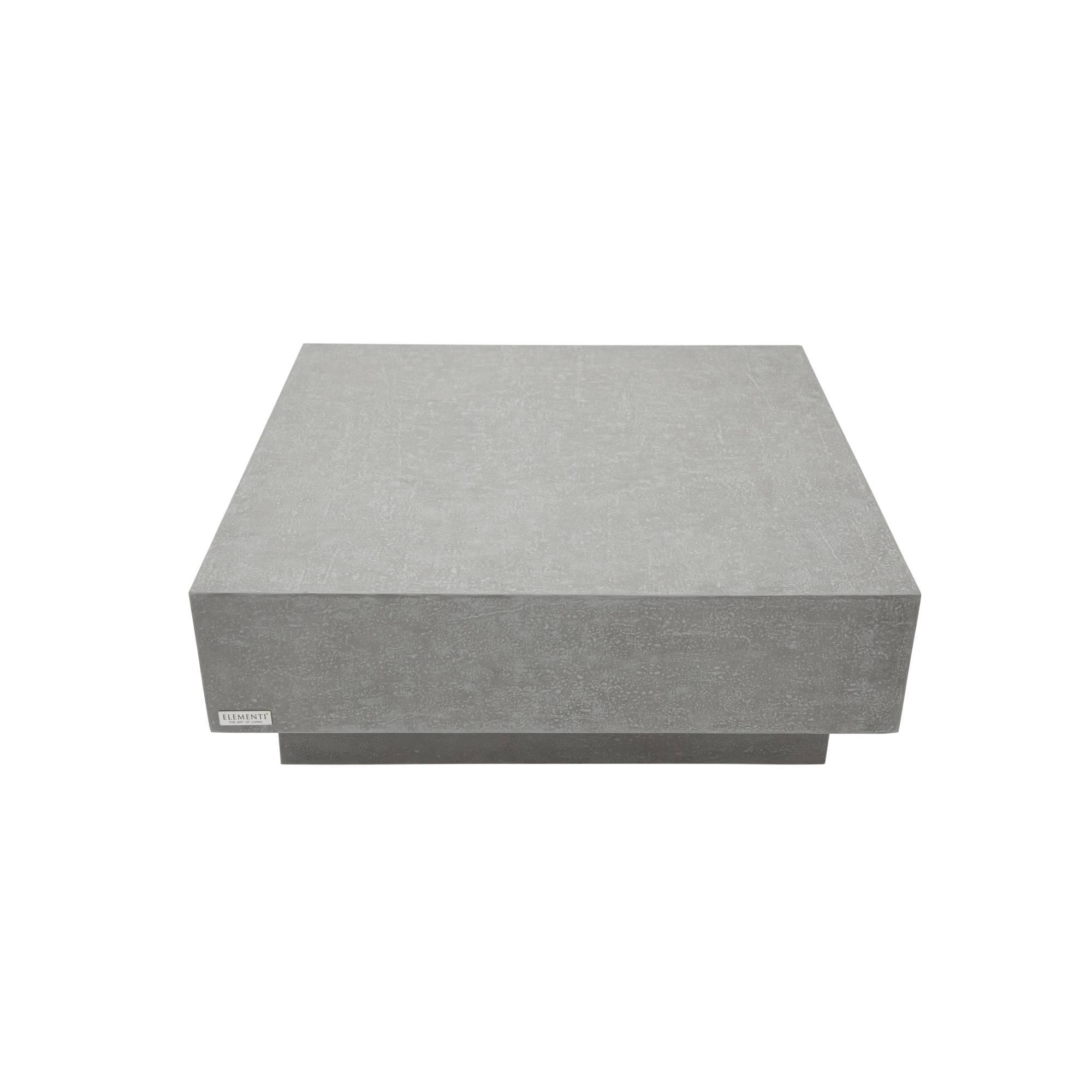 COUCHTISCH TEVERE aus GF-Beton Quadratisch, Wetterbeständig, 102x102x36 cm - Grau, Naturmaterialien (102/102/36cm) - Elementi