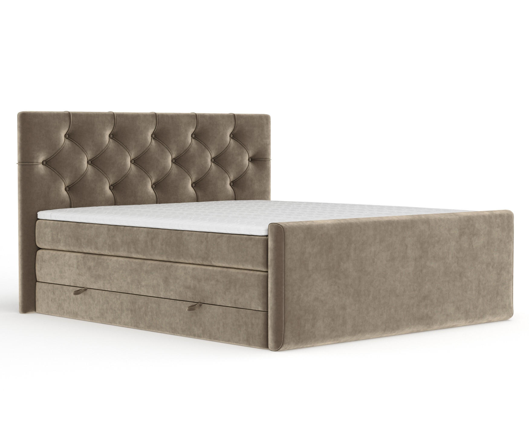 BOXSPRINGBETT Hugo Braun 160/200 cm - Schwarz/Braun, Holz/Holzwerkstoff (160/200cm) - Maison de Reve