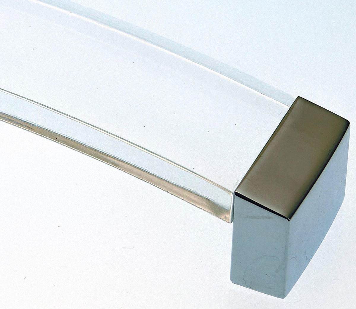 MÖBELGRIFF BA 160mm Küchengriff Acrylglas & Chrom glänzend Schrankgriff modern - Chromfarben, Metall (3.2/2.8/17cm)