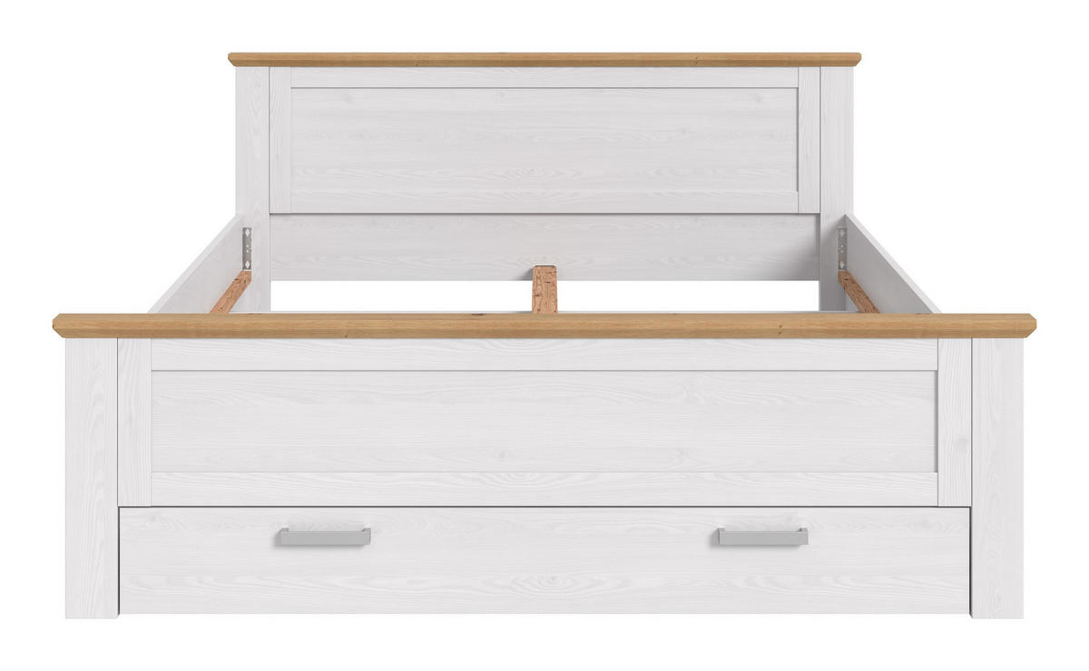 BETT 180x200 mit Unterbettauszügen (B/H/T: 189x90x209 cm) in Sibiu Lärche Nachbildung - Lärchefarben, Holzwerkstoff - Homes & Jones