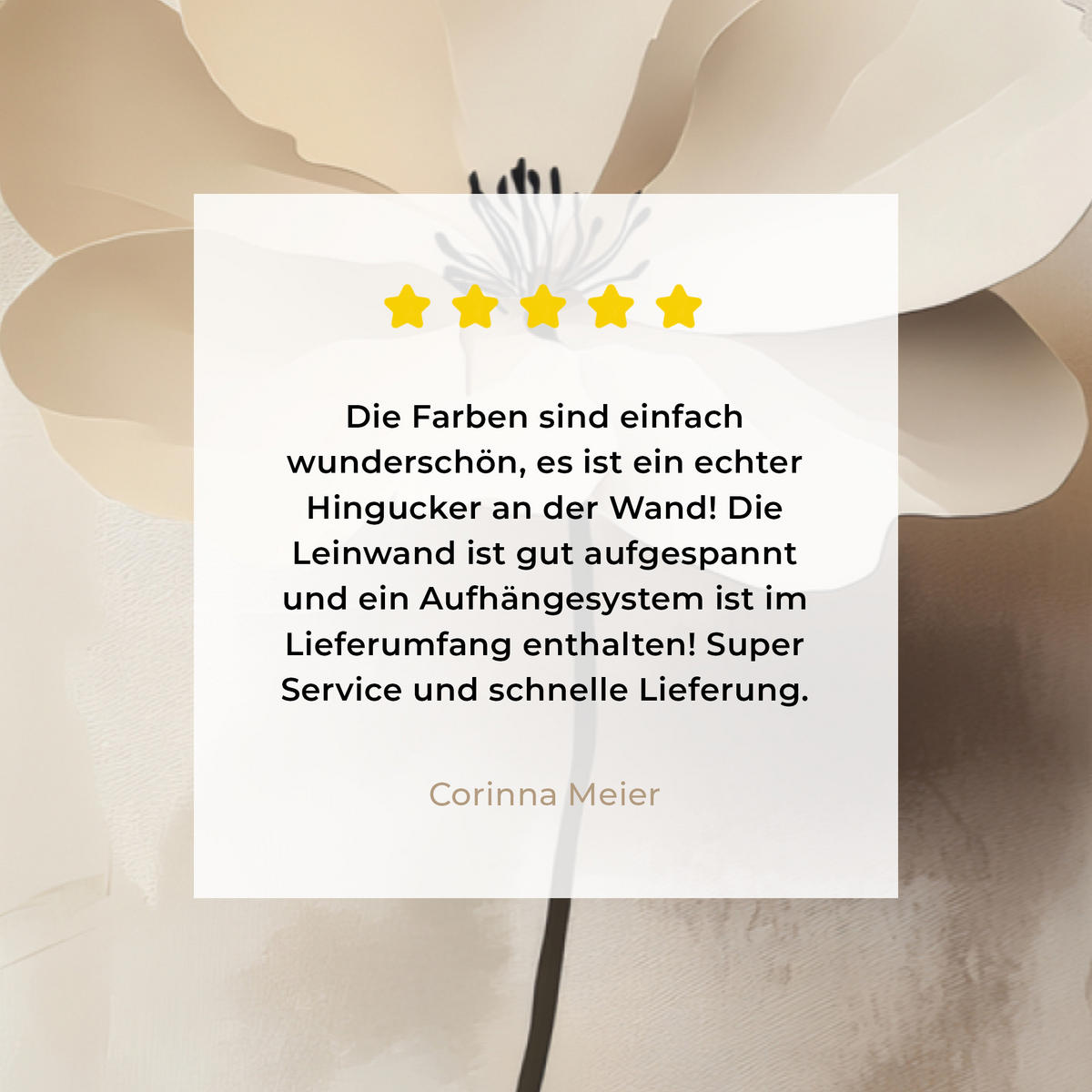 LEINWANDBILD Blume - Beige - Farbe - Schatten Wohnzimmer 120x80 cm - Creme, Textil (120/80cm) - MuchoWow