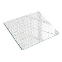 GLASPLATTE 60x52 cm Ziegelmauer - Weiß, Glas (60/0.4/52cm) - TULUP