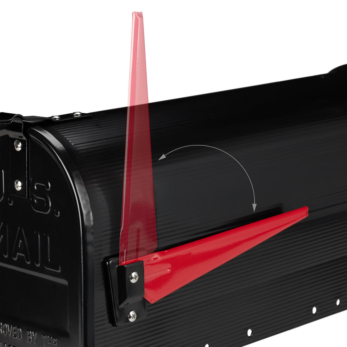 US-MAILBOX - Schwarz, Metall (22cm) - Relaxdays