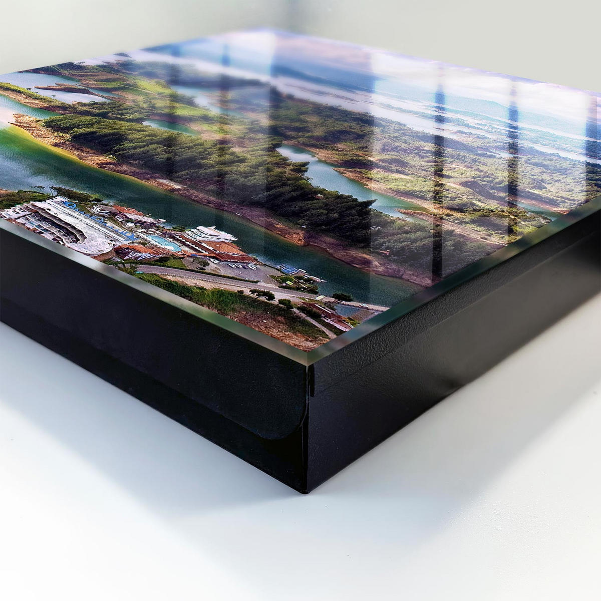 SCHLÜSSELBOX Schwarz 30x30 cm- Türöffnung nach rechts - Grüne Inseln - Grün, Metall (30/30/5cm) - TULUP
