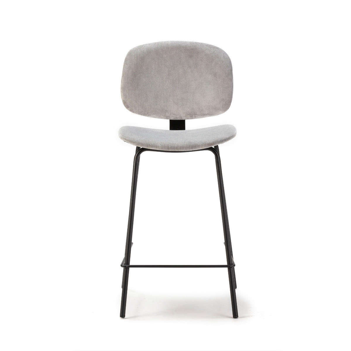 HOCKERN (Set aus 2) aus cordstoff mit schwarzen metallbeinen - arus 44/50/65 cm - Schwarz, Textil (50/65/44cm) - Calicosy