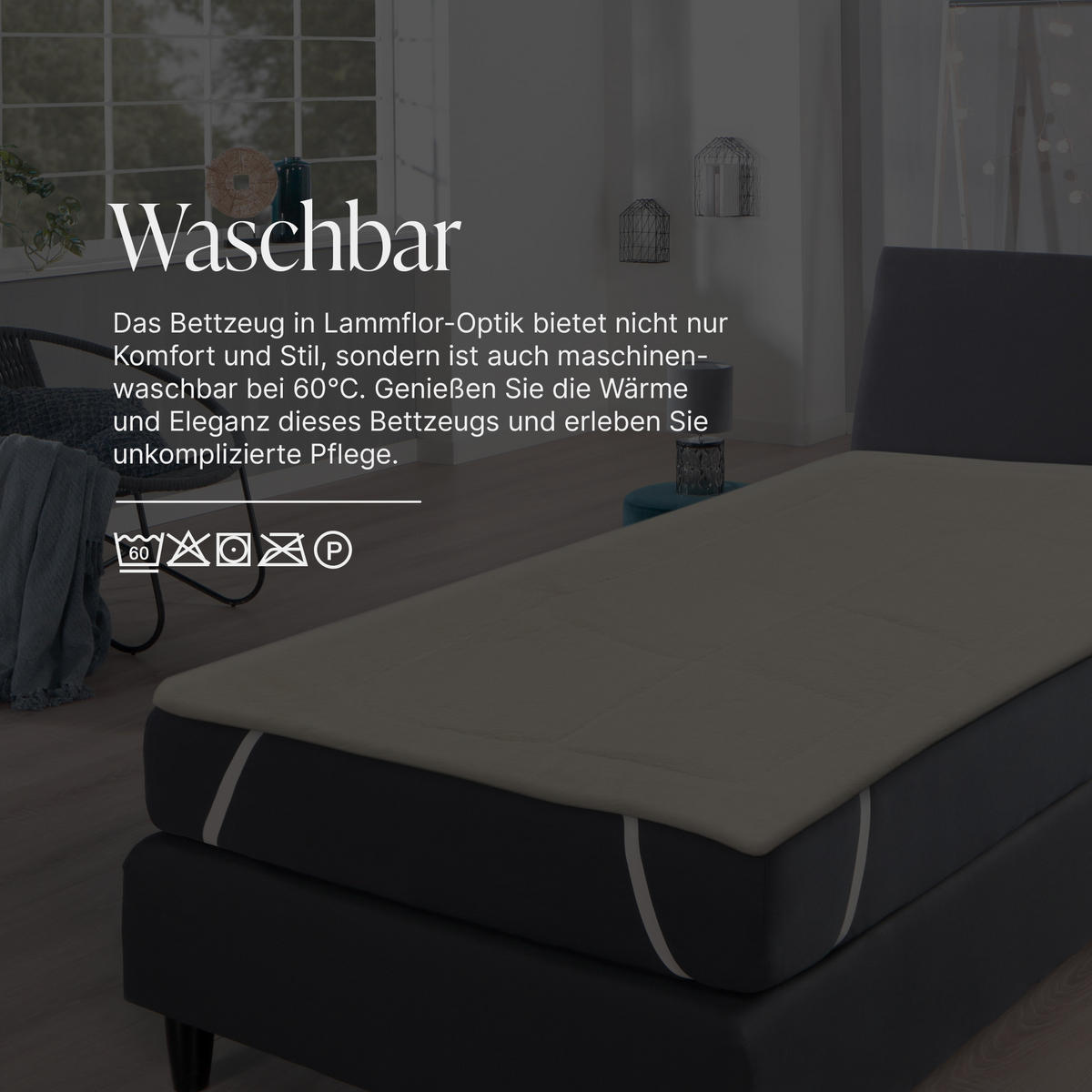 MATRATZENAUFLAGE Lammflor mit Wendeseite 90x200cm - Beige, Textil (90/200cm) - Bestlivings