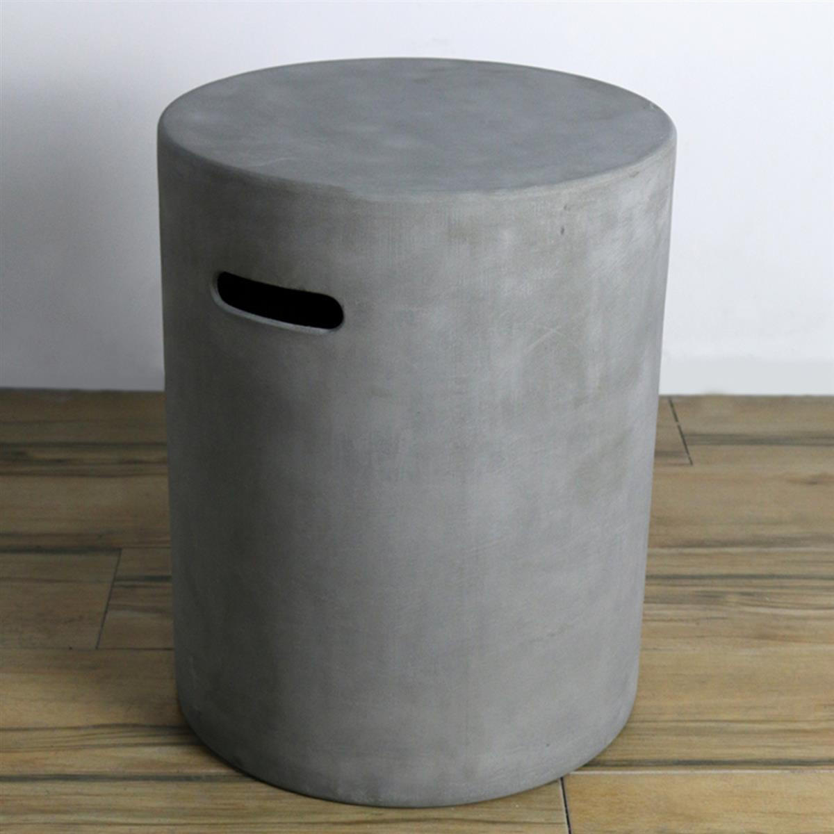 ABDECKUNG für 5 kg Gasflaschen in Beton-Optik rund - Grau, Stein (46/57/46cm) - Elementi