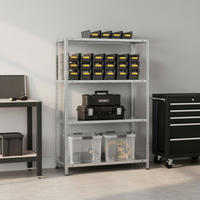 SCHRAUBREGAL PANDA MID | HxBxT 150x100x30cm | 4 Fachböden | Fachlast 75kg | Verzinkt - Silberfarben, Metall (100/150/30cm) - PROREGAL