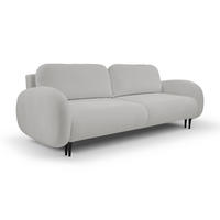 SOFA SOFT RunAgin Mit Schlaffunktion Und Bettkasten, PUR-Schaum, Schwarze Kunststofffüße, lose Rückenkissen, freistehend, 232x109x95 cm Light Grey - Hellgrau, Holz/Textil (232/95/109cm) - DomoHome