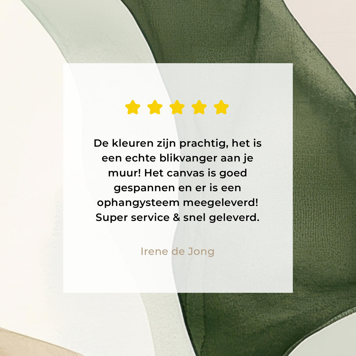 LEINWANDBILD Japandi - Abstrakt - Grün Deko Wohnzimmer 20x20 cm - Multicolor, Textil (20/20cm) - MuchoWow