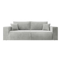 SOFA FARESE Hellgrau mit Cordbezug - Hellgrau, Textil/Metall (257/85/102cm) - Selsey