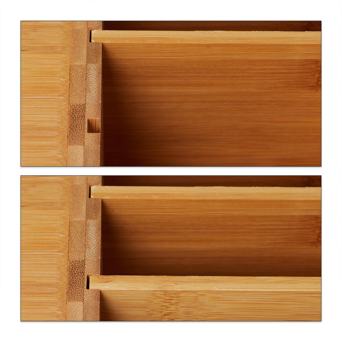 MONITORSTÄNDER Natur Bambus mit Staufächern 65 cm - Hellbraun, Holz (28/65/15cm) - Relaxdays