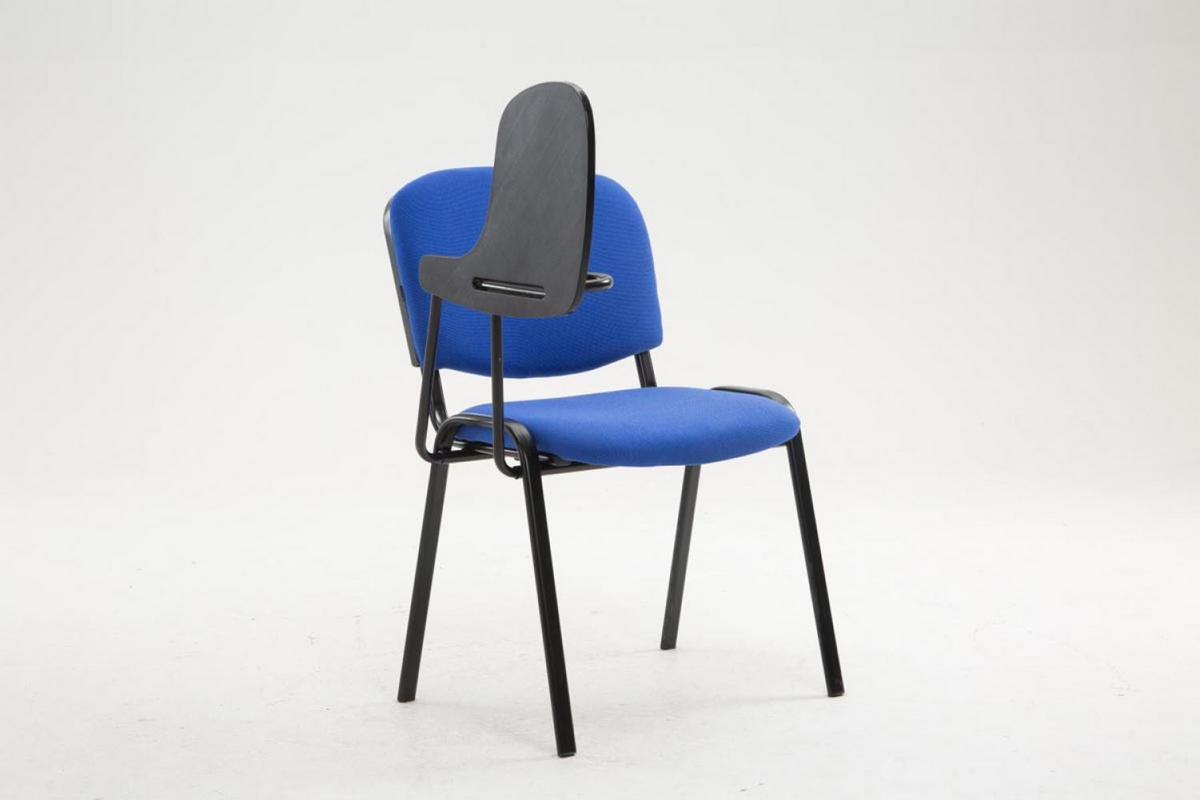 BESUCHERSTUHL Stoff Blau - Blau/Schwarz, Textil/Metall (53/81/71cm) - CLP