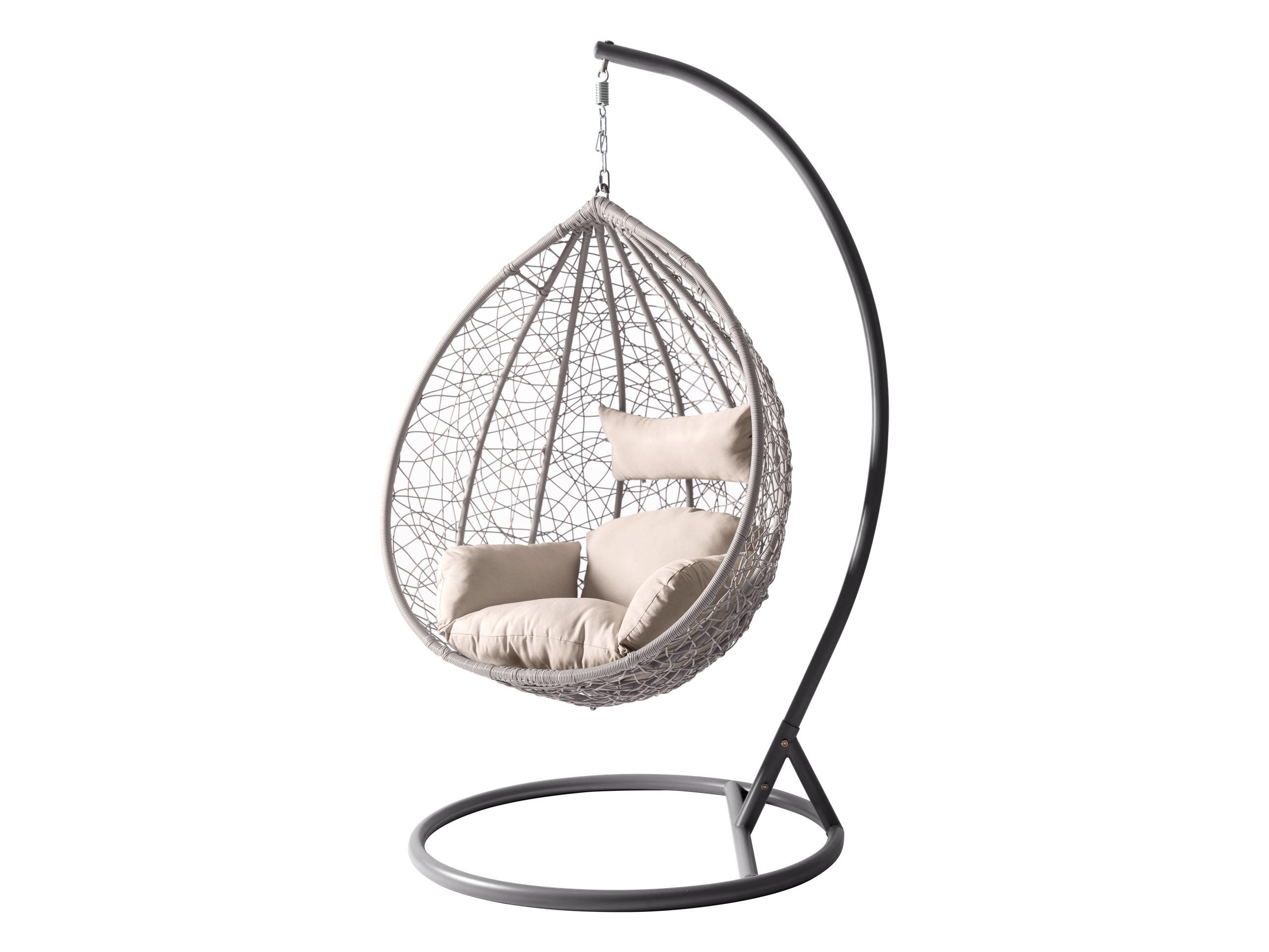 HÄNGESESSEL Savona - Hellgrau/Grau, Metall (106/195/105cm) - MIRJAN24