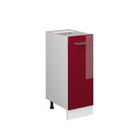UNTERSCHRANK R-Line Bordeaux Hochglanz 30 cm mit Tür, ohne AP - Bordeaux/Weiß, Holzwerkstoff (30/81.6/46cm) - Vicco