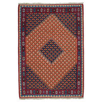 KELIM-TEPPICH handgewebt Senneh Orange 154/107 cm Schurwolle - Orange, Textil (107/154cm) - Looma