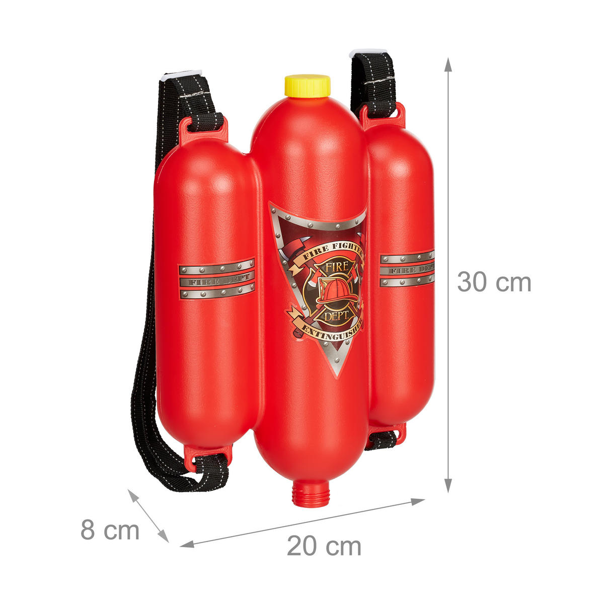 FEUERWEHRWASSERSPRITZE - Multicolor, Kunststoff (6/30/15cm) - Relaxdays