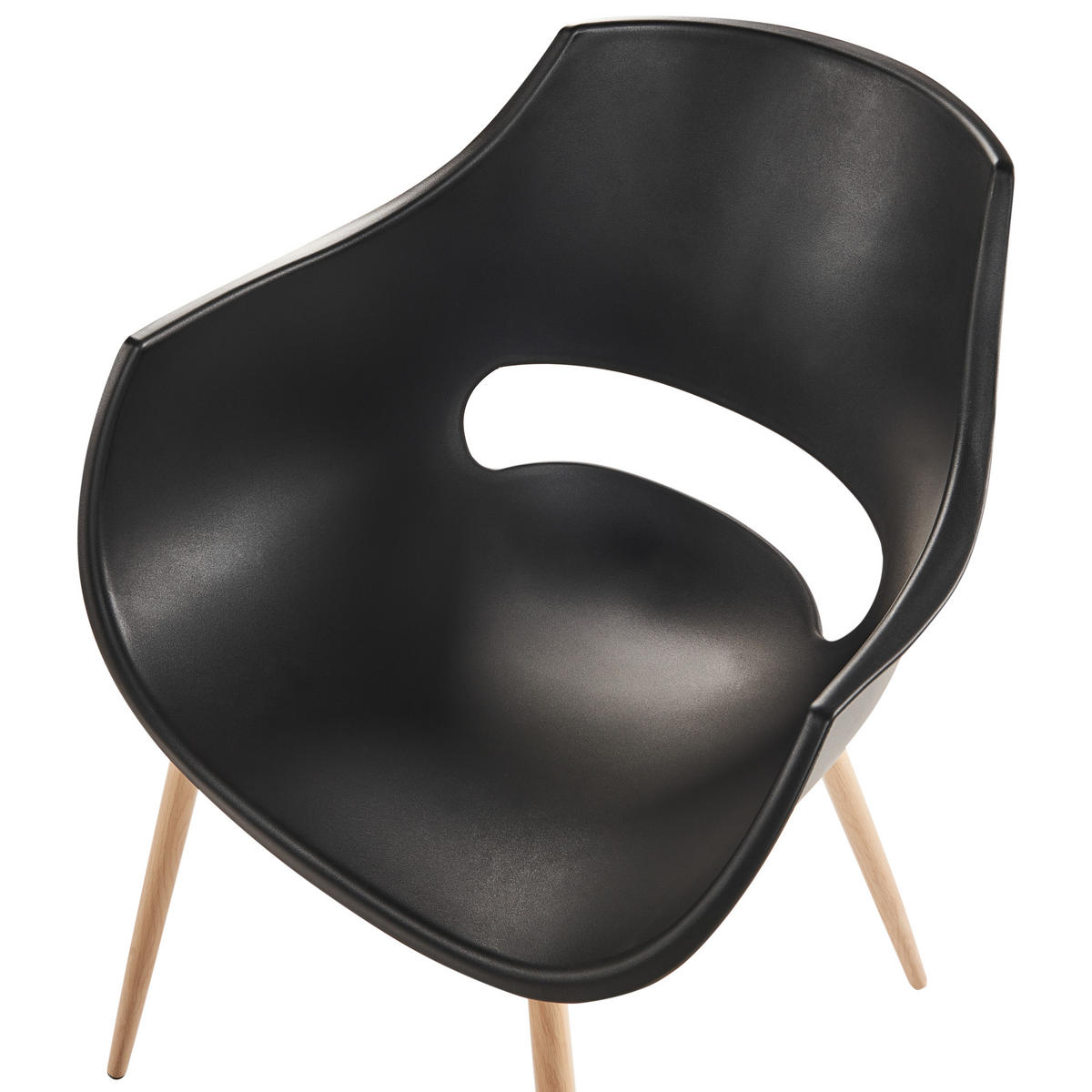 ESSZIMMERSTUHL 4er-Set Schwarz Millers - Schwarz/Braun, Kunststoff (55/82/60cm) - Beliani