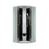 DUSCHE Fertigdusche D10-03M1-EC Schwarz 80x80 - Schwarz, Glas/Kunststoff (80/80/215cm) - AcquaVapore by Sandra Jentho