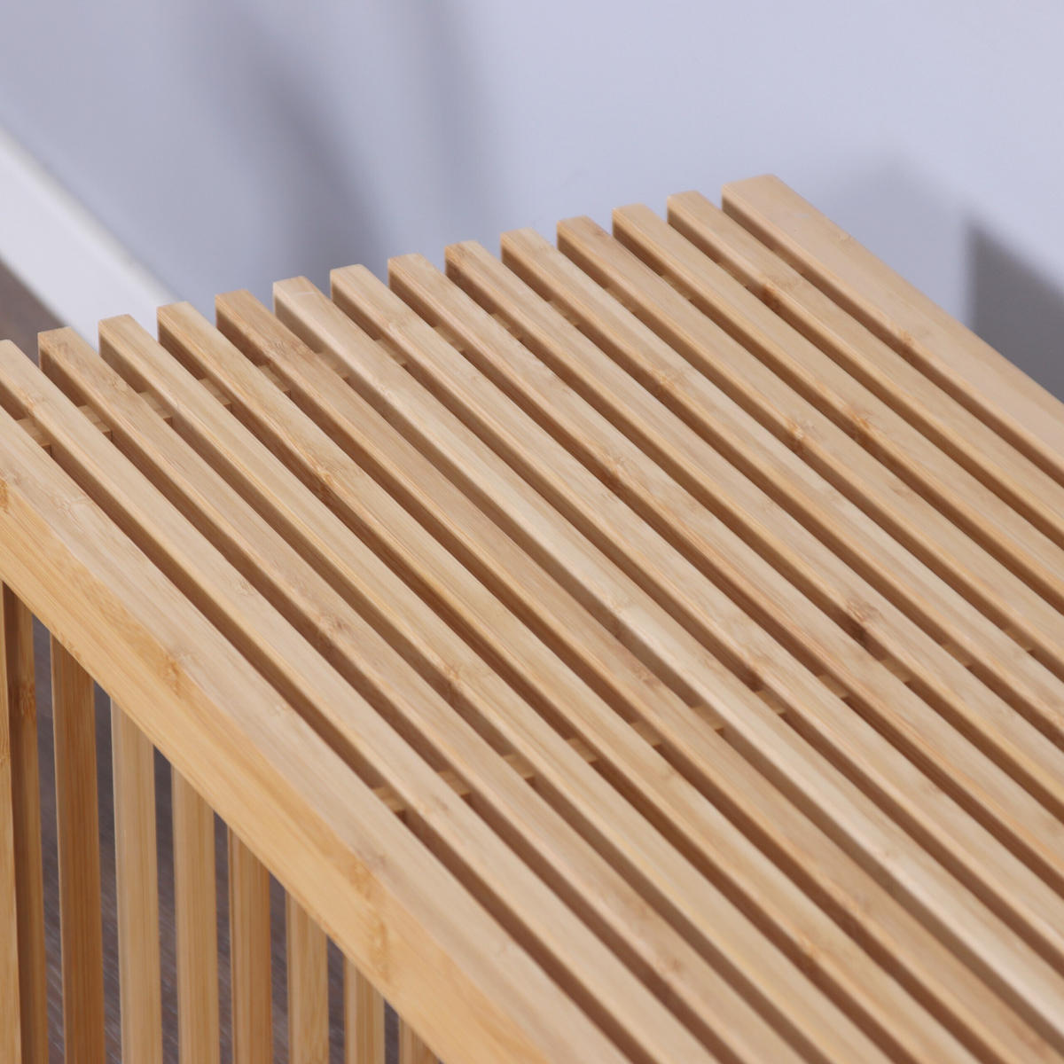 SITZBANK - Hellbraun, Holz/Textil (90/43/33cm) - Relaxdays